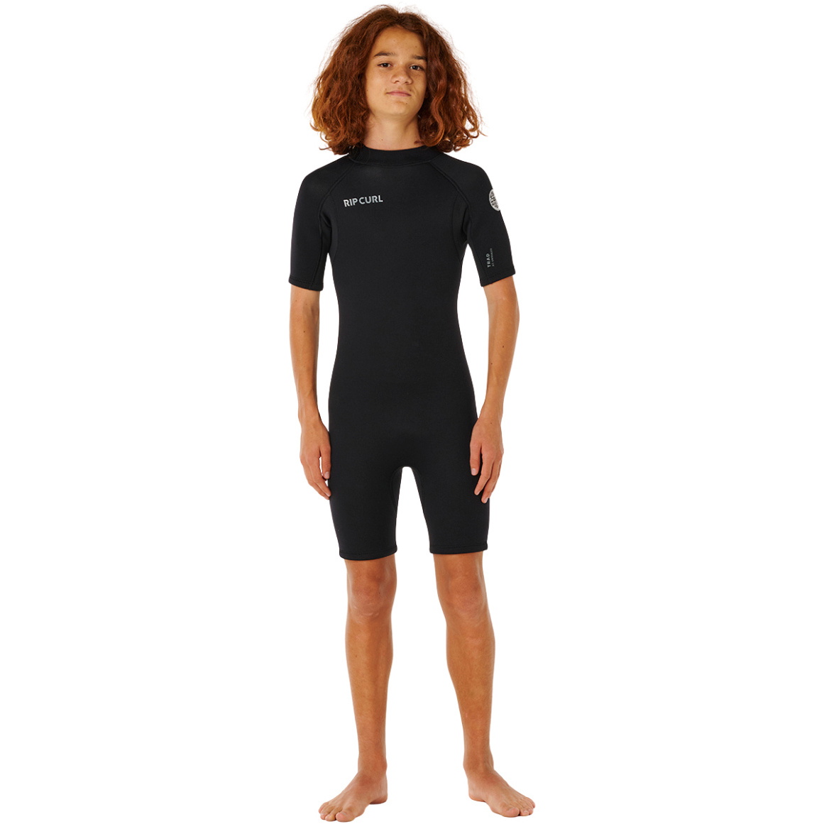 2026 Rip Curl Junior Trad 2/2mm Back Zip Shorty Wetsuit 11KBSP - Black